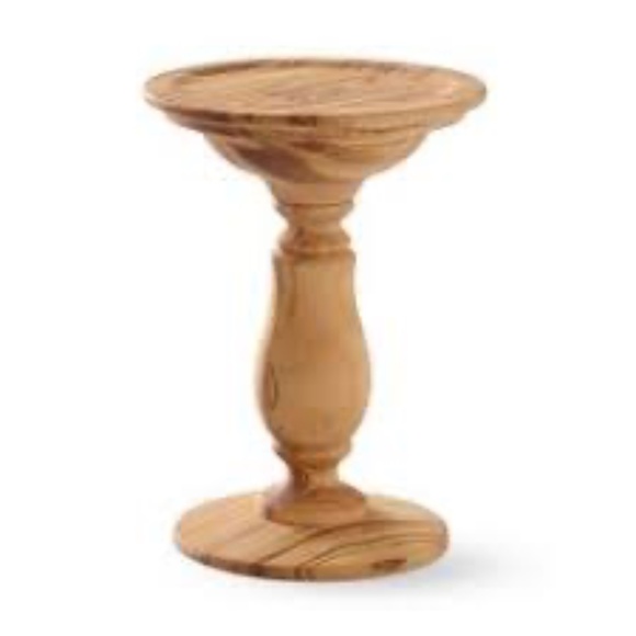 Williams Sonoma Beautiful Olivewood Pillar Candle Holder Brand New - Picture 8 of 8
